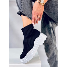 BM Saappaat joustavalla ylhäällä Säkä MUSTA/VALKOINEN 1