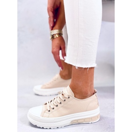 BM Naisten nauhalliset tennarit Raffey Beige 1