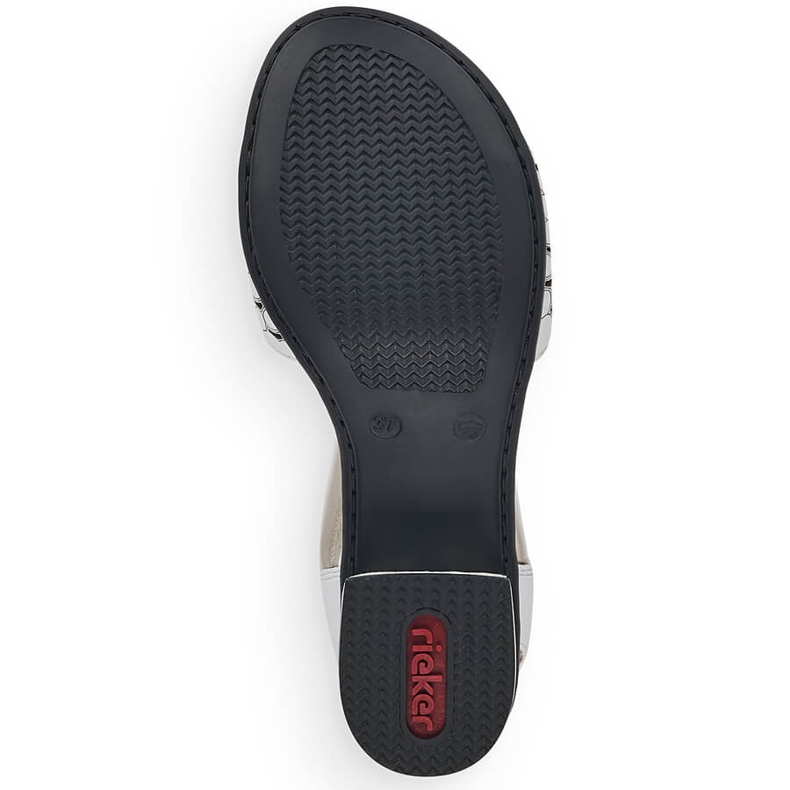 Naisten nahkasandaalit, joissa kumivalkoinen Rieker 64677 1