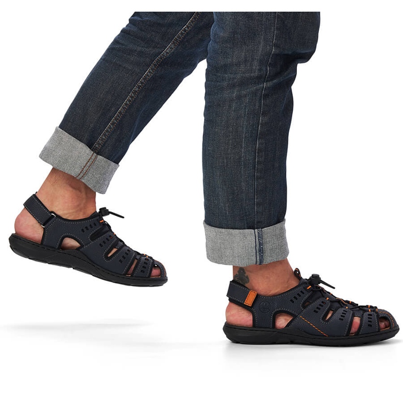 Rieker 22021-14 tummansiniset sandaalit miehille sininen 1