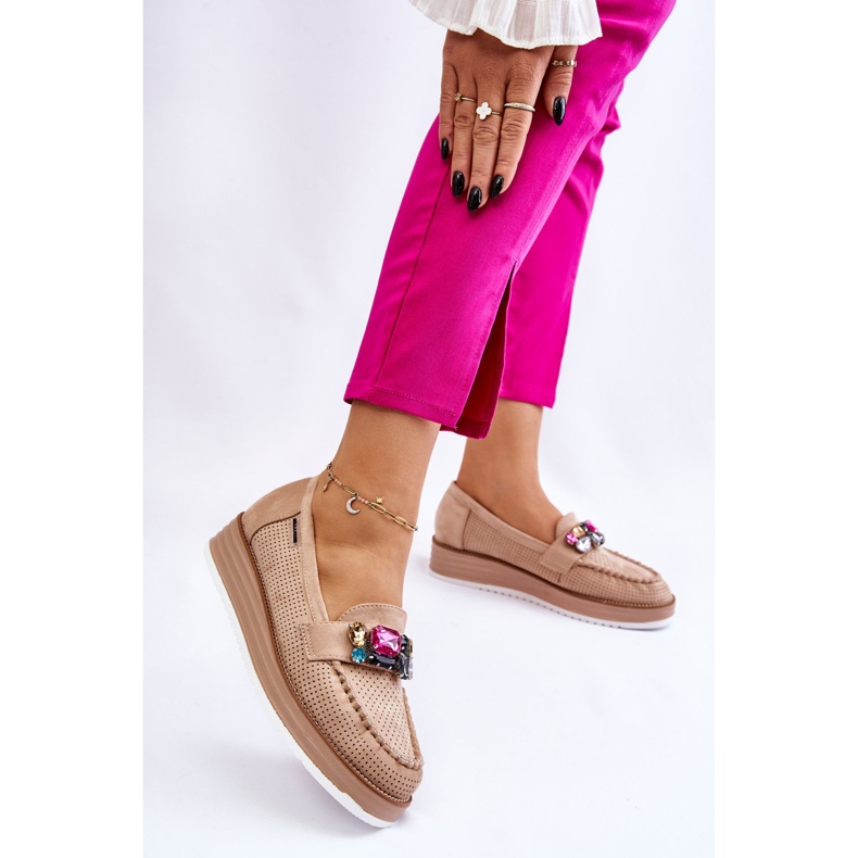 PM1 Naisten koristeelliset loaferit beige Adelyn 1