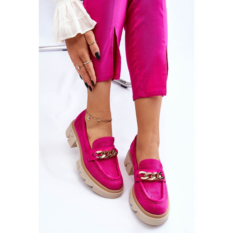 Naisten Brogues-loaferit ketjulla Fuchsia Luella vaaleanpunainen 2