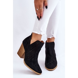 PM1 Naisten saappaat korkeakorkoisilla mokkanahkaisilla harjakattoisilla mustilla sävyillä musta 1