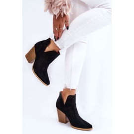 PM1 Naisten saappaat korkeakorkoisilla mokkanahkaisilla harjakattoisilla mustilla sävyillä musta 2