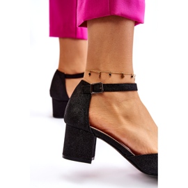 PG1 Muodikkaat kiiltävät matalakorkoiset pumput, musta Leilany 2