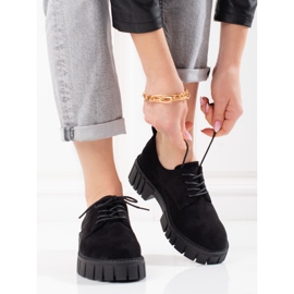 Naisten mokkanahkanauhakengät Shelovet musta 1