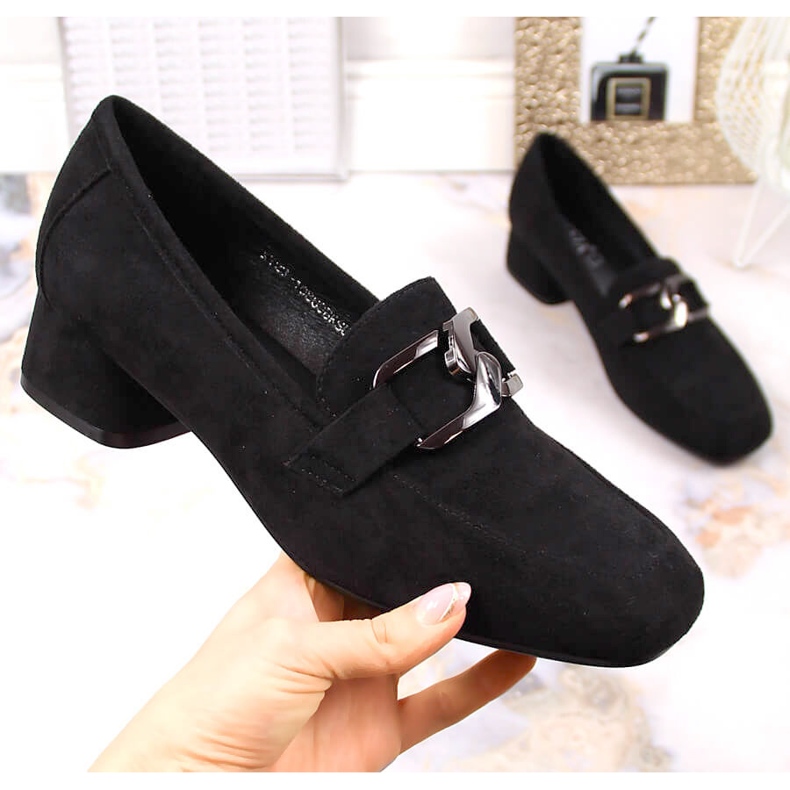 Matalakorkoiset mustat mokkakengät Vinceza 10869 1