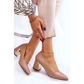 PS1 Tyylikkäät pumput kantapäässä Tumma beige Emma 1