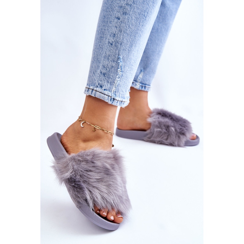 PM1 Harmaa Allysonin kumiset varvastossut, joissa on turkista 2