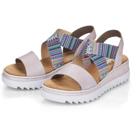 Rieker V44G8-30 naisten sandaalit värillisillä resoreilla monivärinen 2