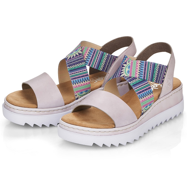 Rieker V44G8-30 naisten sandaalit värillisillä resoreilla monivärinen 2