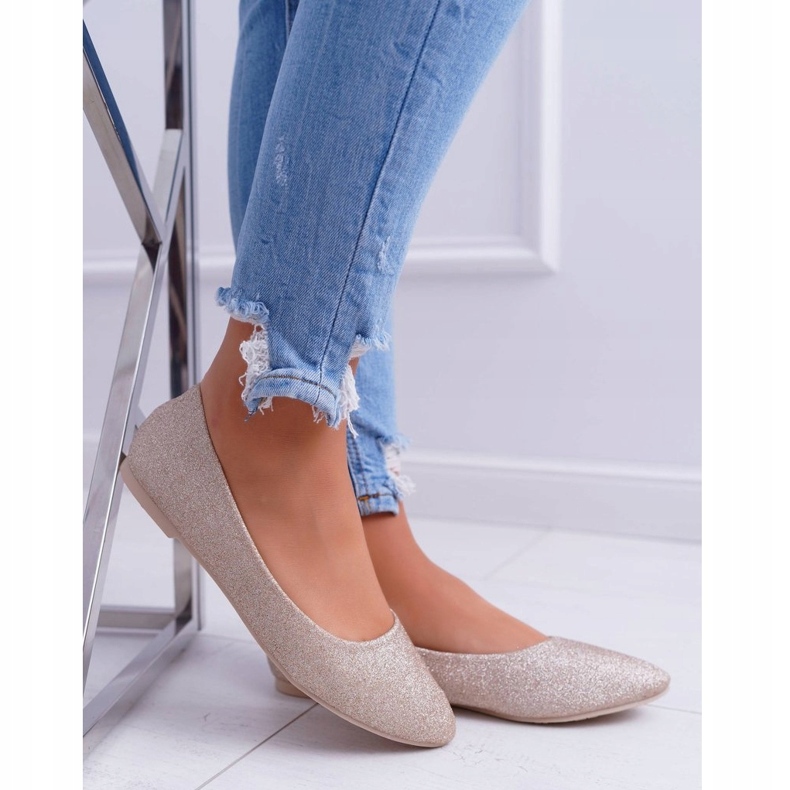 PS1 Naisten ballerinat Glitter Golden Fifi kultainen 4