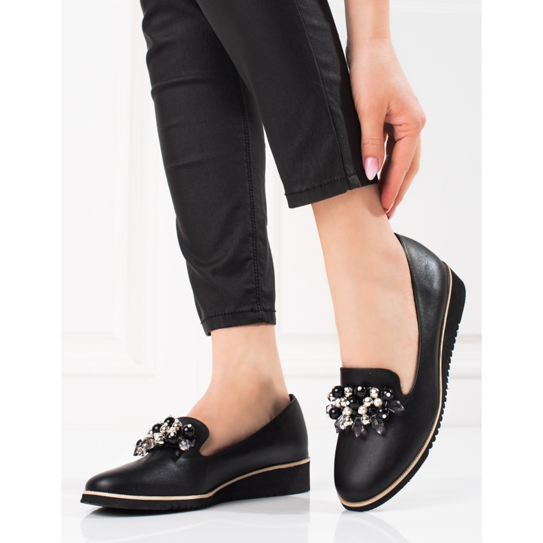 Goodin Muodikkaat naisten kengät Shelovet ekologisesta nahasta musta 1