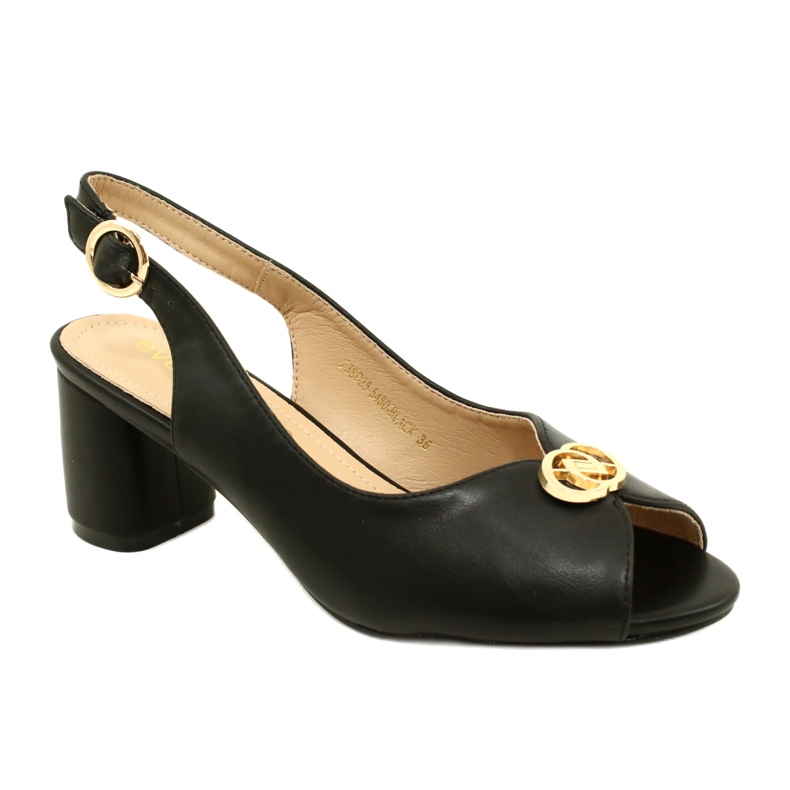 Evento Naisten sandaalit postitse koristeella 23SD35-5480 musta 3