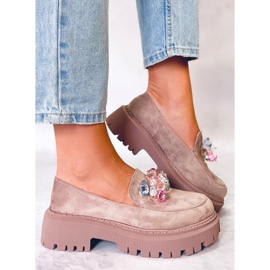 PA1 Stefani Khaki -helmillä varustetut loaferit beige 1