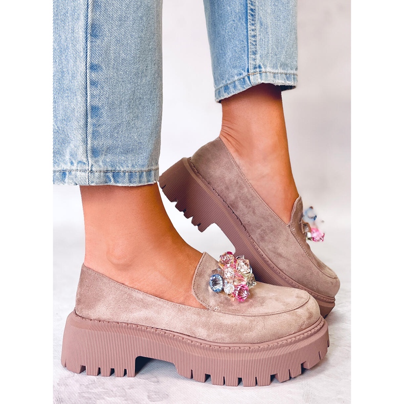 PA1 Stefani Khaki -helmillä varustetut loaferit beige 1