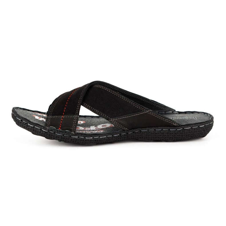 Kampol Miesten nahkaiset tossut 200/3 musta nubukki 4