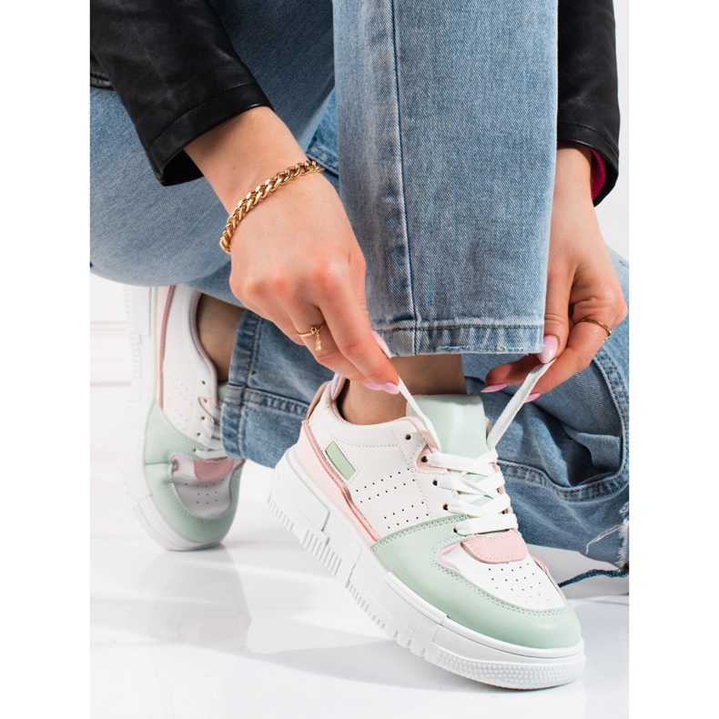 Shelovet naisten pastelliväriset lenkkarit valkoinen monivärinen 1