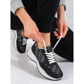 Shelovet naisten urheilukengät kiiltävällä mustalla kuviolla 2