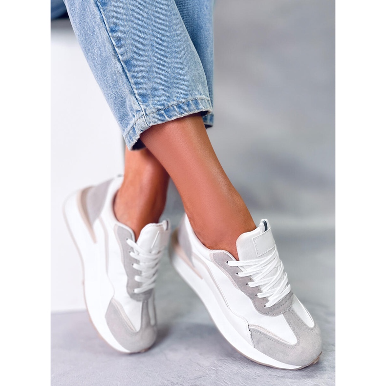 PA1 Naisten tennarit Mabel WHITE/BEIGE/GREY valkoinen 2