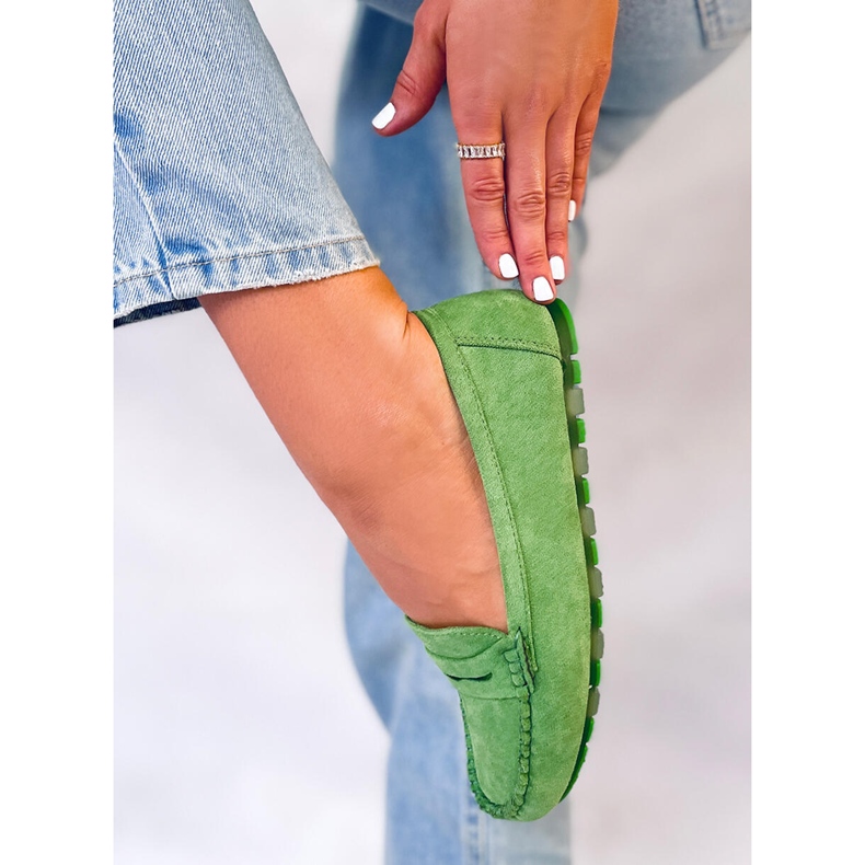 PA1 Naisten Anaya Green mokkanahkahousut vihreä 2