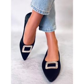 PA1 Tyylikkäät balerinat Lorella Black -kivillä musta 2