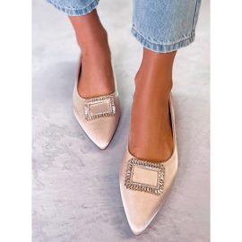 PA1 Tyylikkäät balerinat Lorella Beige -kivillä 1