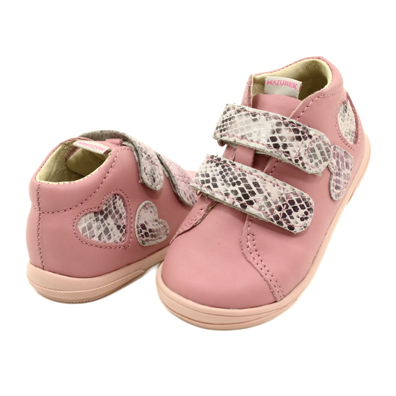 Velcro kengät Mazurek 1264 Pink Snake Hearts vaaleanpunainen 3