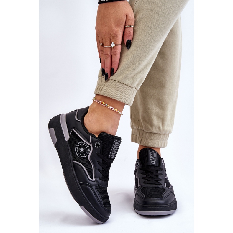 Naisten urheilukengät Big Star LL274443 musta ja harmaa 1