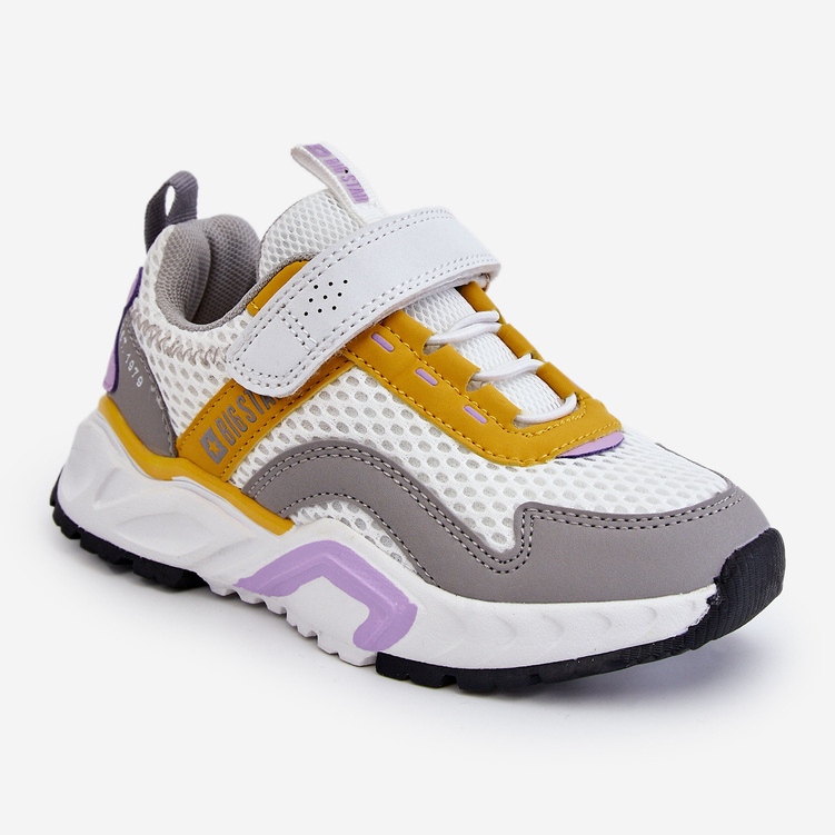 Lasten urheilukengät tarranauhalla Big Star JJ374257 Valkoinen ja keltainen monivärinen 2