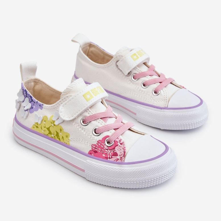 Lasten matalat tarranauhalliset tennarit Big Star LL374061 Valkoinen monivärinen 1