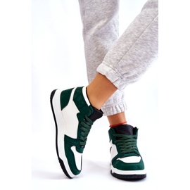 Naisten korkeat urheilukengät, lenkkarit, valkoinen ja vihreä 3