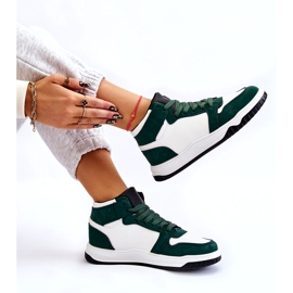 Naisten korkeat urheilukengät, lenkkarit, valkoinen ja vihreä 7