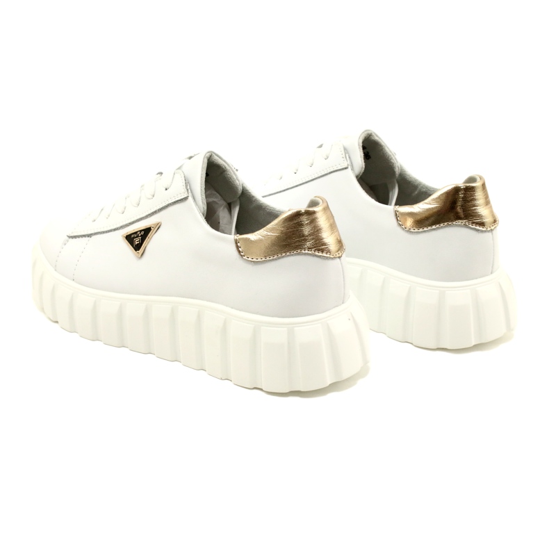 Nahkaiset lenkkarit Filippo DP4138 valkoinen kultainen 6