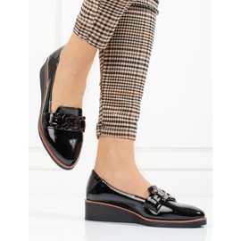 W. Potocki Potockin naisten lakatut kengät matalalla kiilalla musta 1