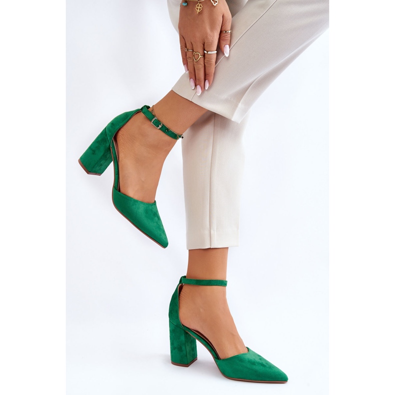 PS1 Suede Heel Pumps Green Lexie vihreä 2