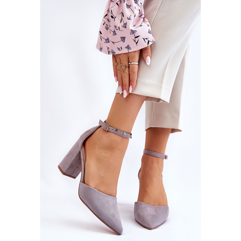 PS1 Suede Heel Pumps Harmaa Lexie 1