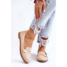 PS1 Mukavat mokkanahkaiset naisten loaferit beige Lucca 1