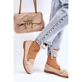 PS1 Mukavat mokkanahkaiset naisten loaferit beige Lucca 2