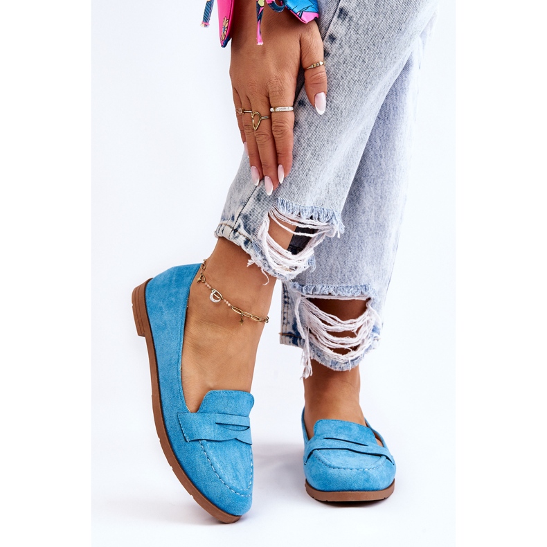 PS1 Mukavat mokkanahkaiset naisten housut, sininen Lucca 1