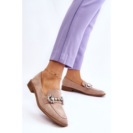 PS1 Elegantti tumma beige mokkanahka Loafers Aliya 2