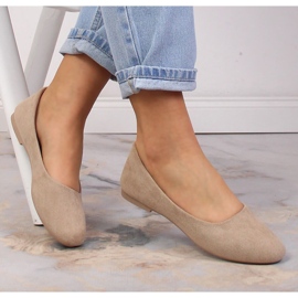 Naisten beige-mokkanahkaballerinat eVento 9BL02-1031 2