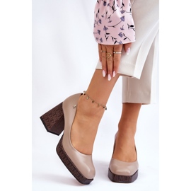 Muodikkaat nahkapumput Laura Messi 2599 beige 1