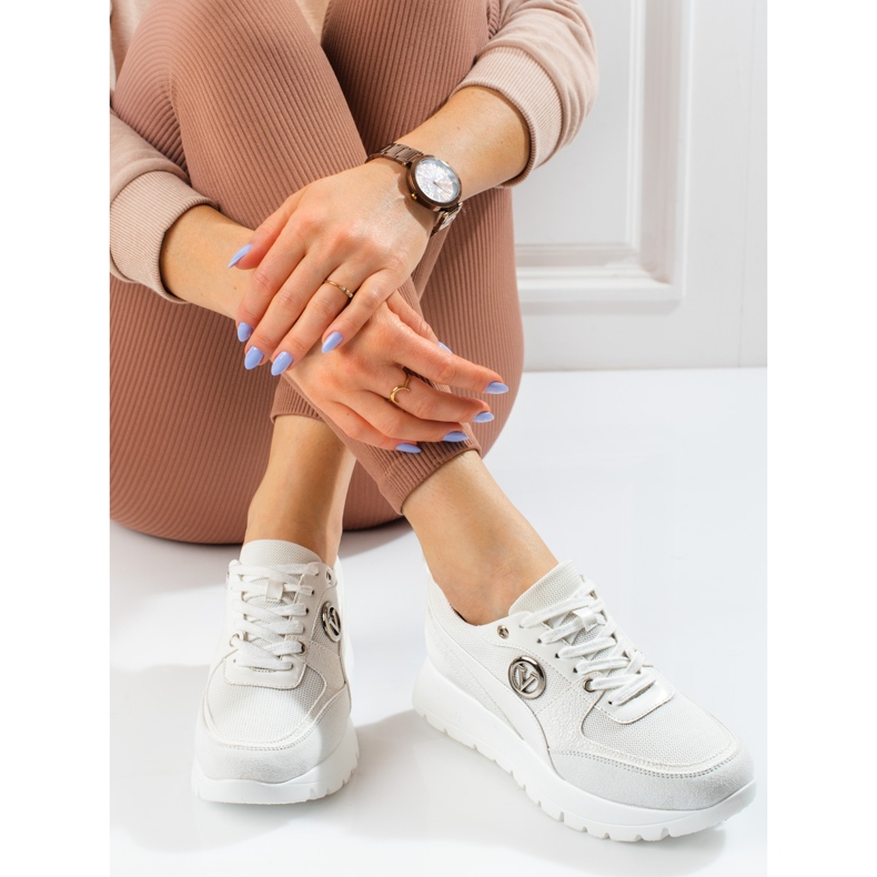 Vinceza naisten urheilukengät alustalla valkoinen 1