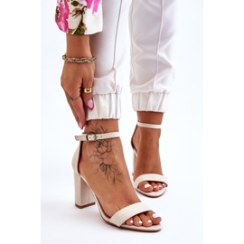 PS1 Klassiset mokkanahkaiset Amina vaalea beige-korkoiset sandaalit ruskea 1