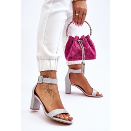 PS1 Kiiltävät sandaalit korkokengissä hopea Maxim 2