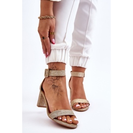 PS1 Shiny Gold Maxim Heeled sandaalit kultainen 1