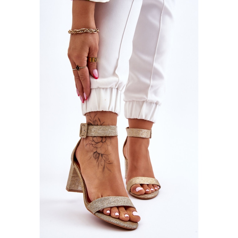 PS1 Shiny Gold Maxim Heeled sandaalit kultainen 1