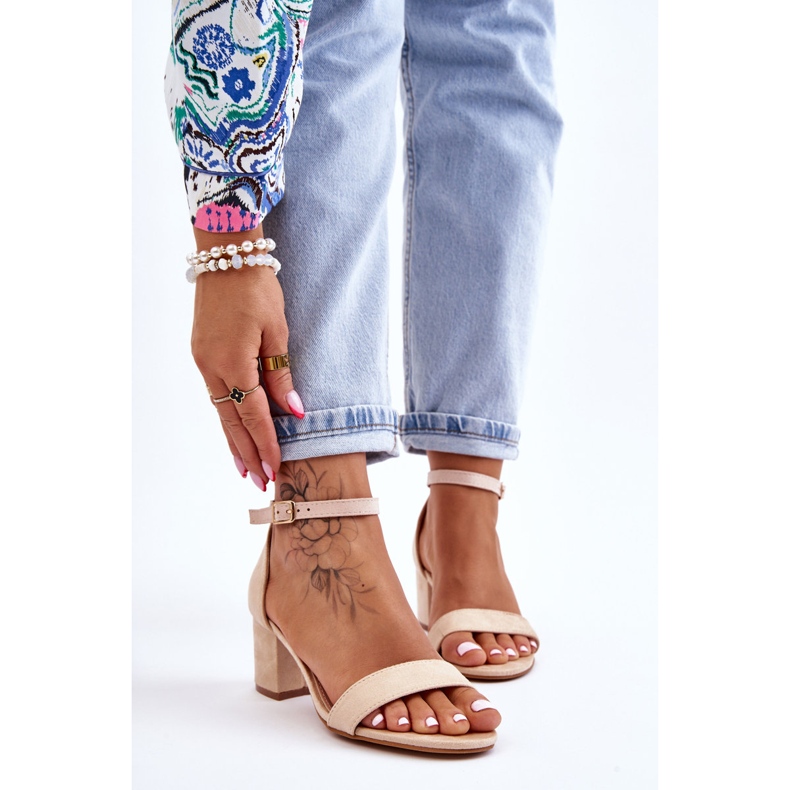 PS1 Quincy beige mokkanahka matalakorkoiset sandaalit ruskea 1