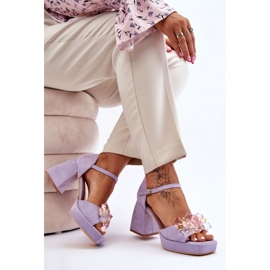 PS1 Muodikkaat sandaalit, joissa on kristalleja massiivisissa korkokengissä Purppura Garrett violetti 6